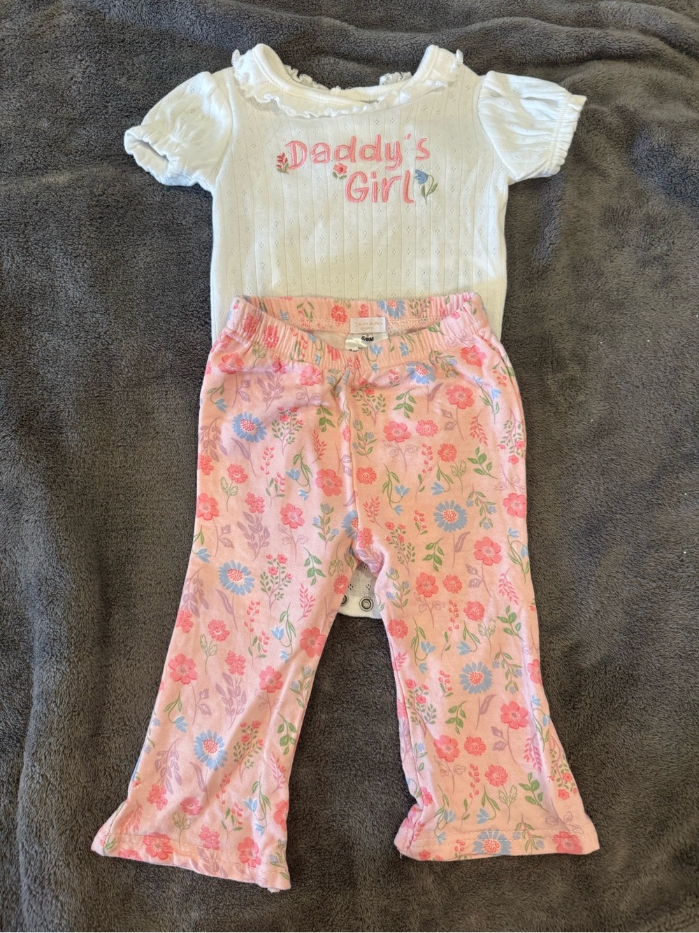Tahari White 'Daddy's Girl' Top with Pink Floral Pajama Pants